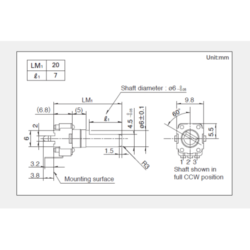 Rk09d serie Draaipotentiometer