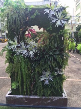 Unique design decorative ecological vertical artificial boxwood leaf fence fence