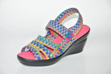 Colorful Gray Open Toe Hand Woven Upper Sandals