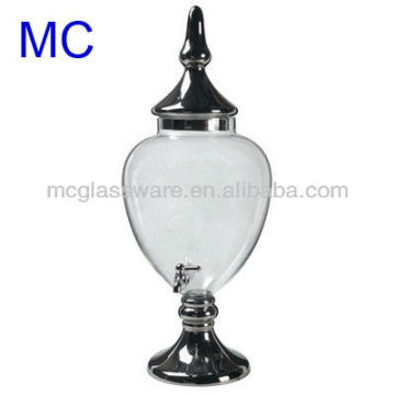 Glass dispenser with tap