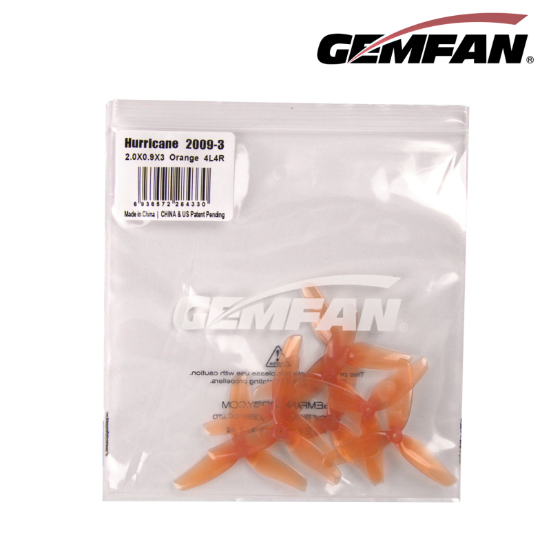 GEMFAN 3 Blade PC FPV Propeller 2009 Hurricane 4 Pairs