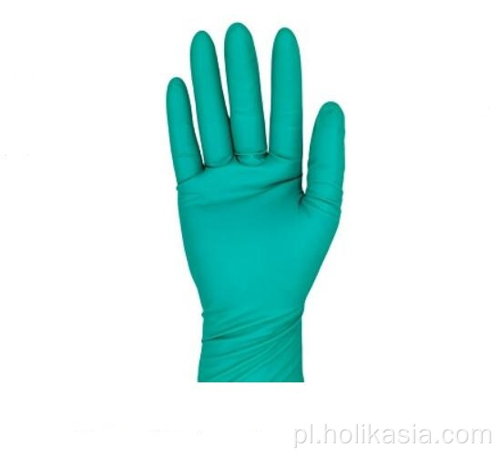 Zielone lateksy zwykłe rękawiczki jednorazowe