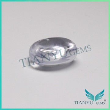 White oval cabochon cubic zirconia stone