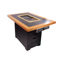 The hotel restaurant barbecue hot pot table