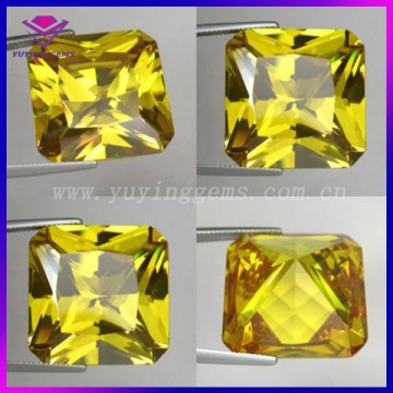 AAA Synthetic Square Yellow Cubic Zirconia Gem Stone for Women Jewelry
