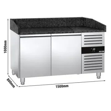 Pizza Cooling Table Refrigerator with Black Granite Worktop