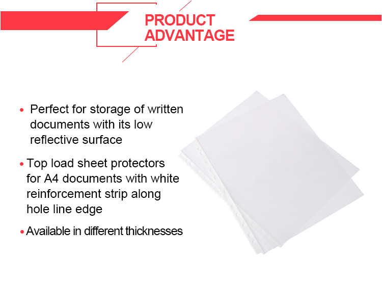 factory wholesale plastic a4 clear sheet protectors