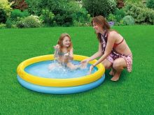 Yellow And Blue Inflatable Simming Pools Round , Kids Water Pool