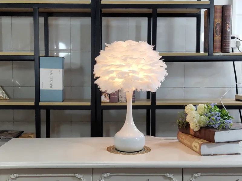 Feather Desk Lamp, Nordic Ins, Warm Decoration, DIY