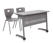 Double High Quality School Desk And Chair