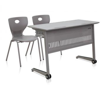 Double High Quality School Desk And Chair