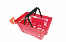 Stackable Plastic Shopping Baskets Grocery Store Basket With Handles
