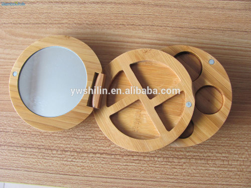 Newest design rotatable bamboo compact mirror