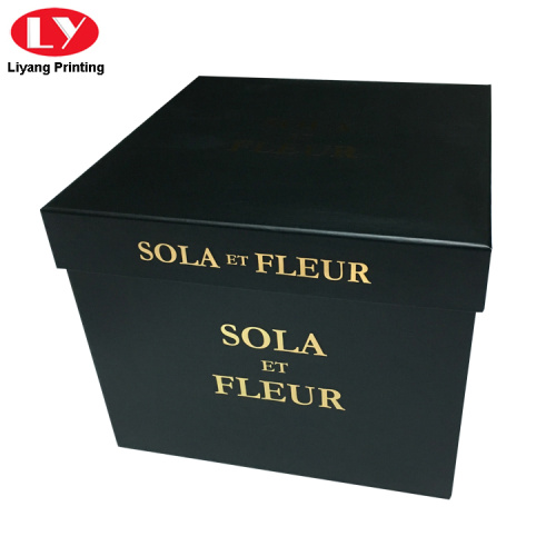 Partihandel Square Black Flower Box Gift