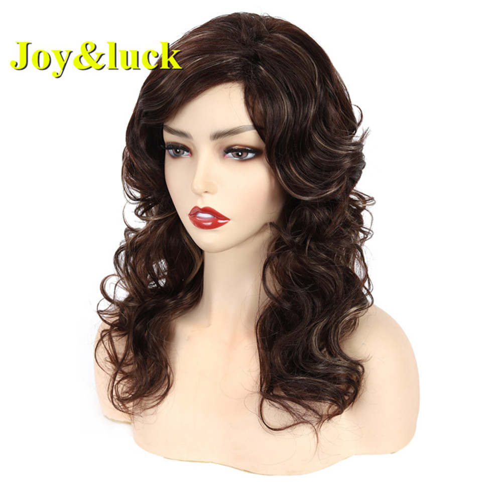 Wavy Hair Wholesale Wigs African Wigs for Black Women Cosplay Party Brown Ombre Blonde Long Curly Natural Synthetic Hair Wigs