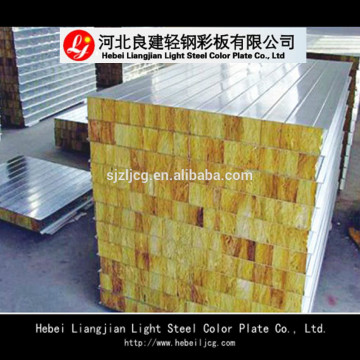 Galvanized Corrugated Steel Rock Wool Sandwich panel