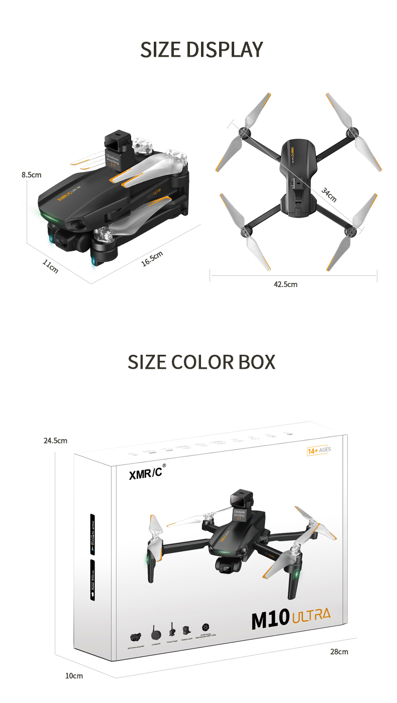 M10 PRO Drone 4K GPS 3-Axis EIS 5G Wifi Quadcopter 5KM Distance 800M Height Brushless Profesional Dron RC Helicopter Plane