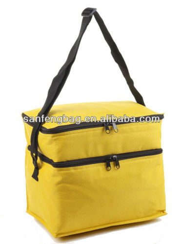 Yellow Cooler Bag Insulated Freezer Pack Ice Box Food Lunch Picnic BBQ Camping