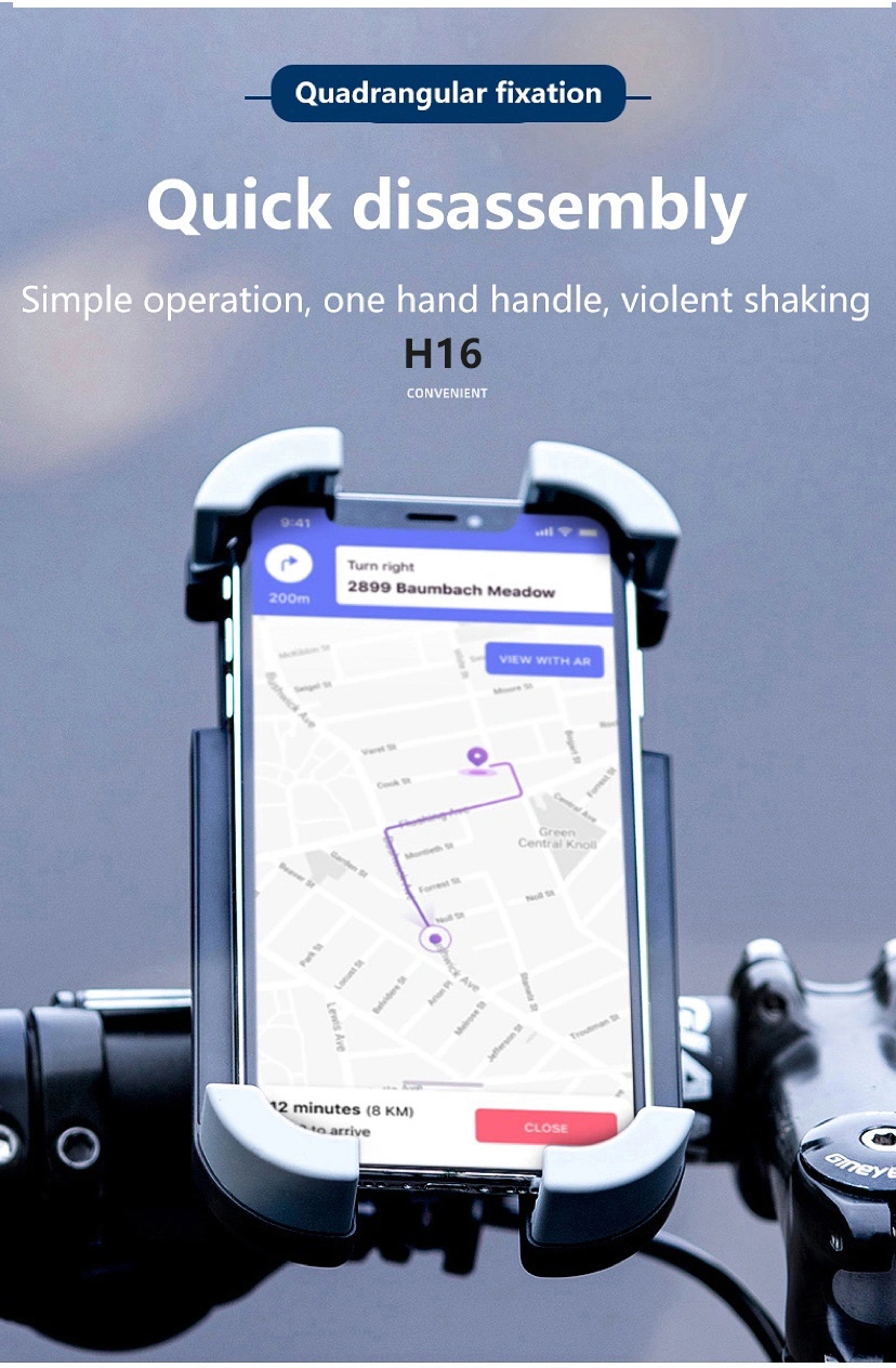 Rockbros Bicycle Handlebar Rotatable Mobile Phone Holder ABS Bicycle Mobile Phone Holder Adjustable Super Light Quick Release
