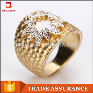 Lastest design alloy zirconia rings floating finger rings photo jewelry 18K gold finger rings