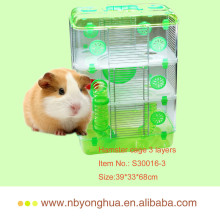S30016-3 plastic pet cages for hamster house three levels