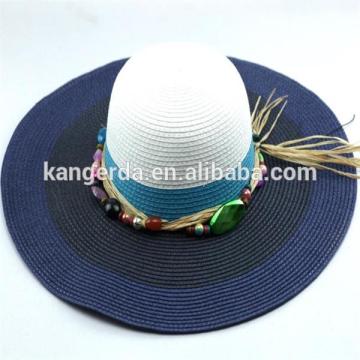 large brim striped paper straw hats