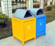 Outdoor recycling trash container metal recycle bin trash recycling container