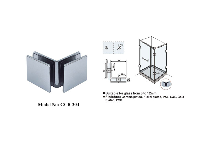 Glass to Glass Stainless Steel Glass Panle Clamp