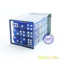 Bescon 12mm 6 caras Dice 36 en Brick Box, 12 mm Six Sided Die (36) Bloque de dados, Marble Blue