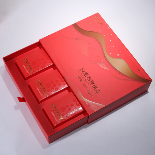 Cassetto di cartone rosso stampato Slide Tea Botalte Packaging