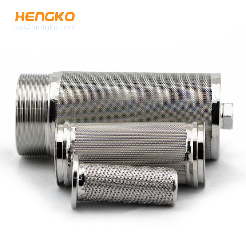 90 100 Micron sintered porous metal powder stainless steel 304 316L filter cylinder wire mesh strainer