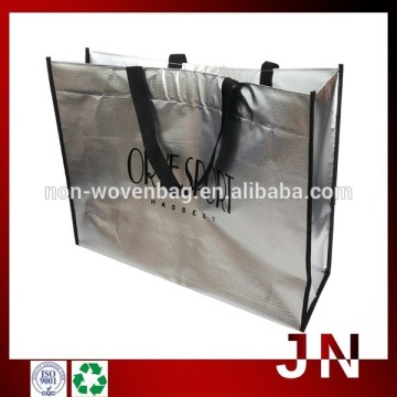 Promotion Silver Laminated PP Non Woven Bag, Silver Coated PP Non Woven Grocery Bag