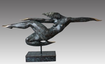 abstract modern bronze statue