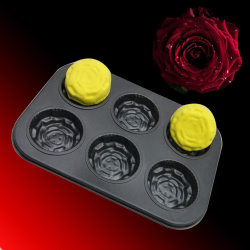 Baking mold 6 hole metal rose cake mold non stick baking tools home oven tray