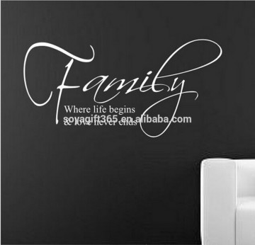 FAMILY Where Life Begins And Love Never Ends Quote Wall Art Sticker Decal