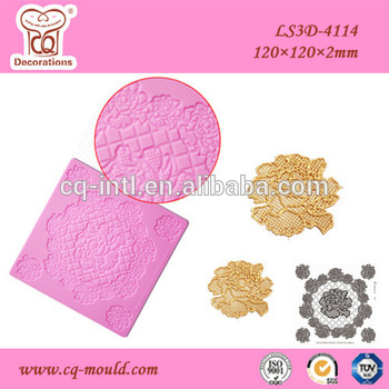 Ring of Poeny 3D cake border lace mat silicone cake lace mold