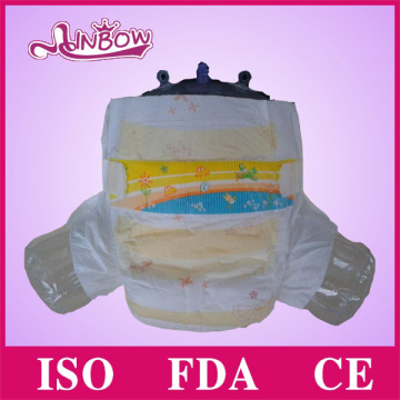 Wood fluff pulp baby diaper with SAP