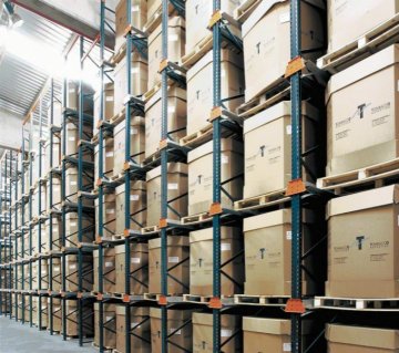 warehouse storage with material handling shelving and racking systems