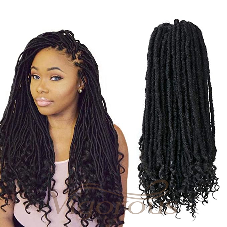 High Quality Wholesale Mambo Afro Kinky Bohemian Curly Dread Locs Sister Hair Extensions Goddess Faux Locs Crochet Wig