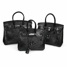 Luxury Croc-Embossed Leather Top Handle Bag
