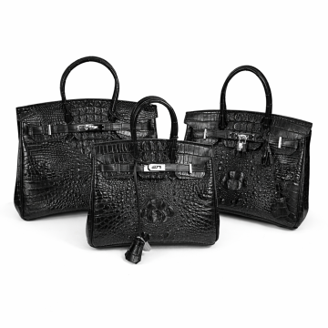 Luxury Croc-Embossed Leather Top Handle Bag