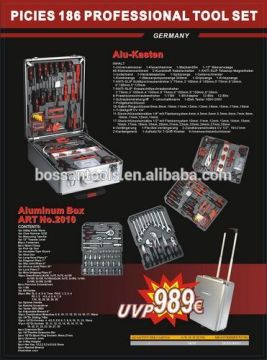 188 pcs aluminum trolley case tool sets
