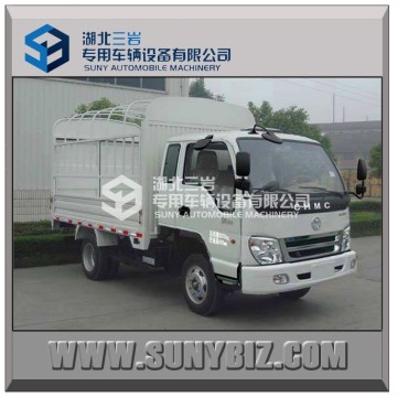 White 4*2 cargo truck,stake cargo truck,fence transport truck