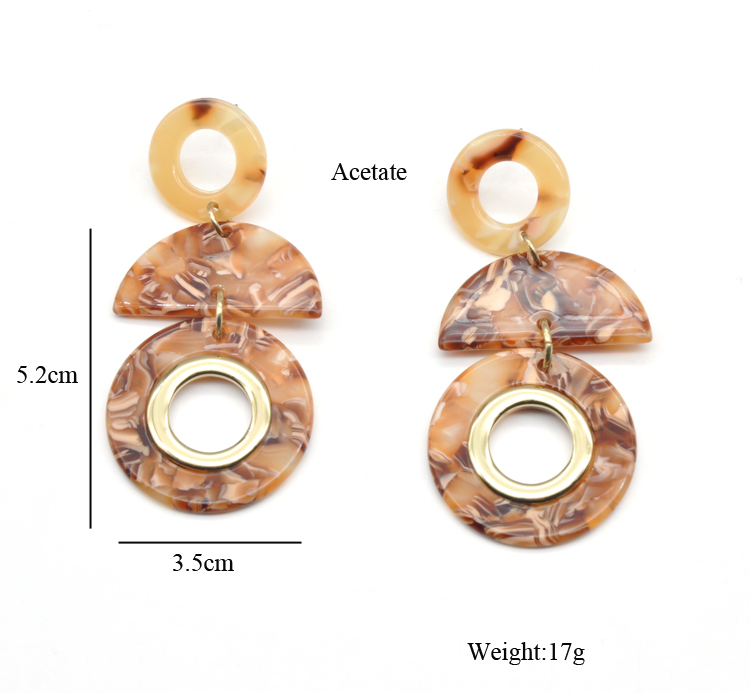 2021 trendy spring summer acetate yellow gold earrings women custom earrings