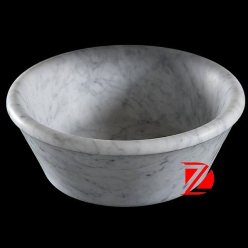 high quality carved carrara marble washbasin