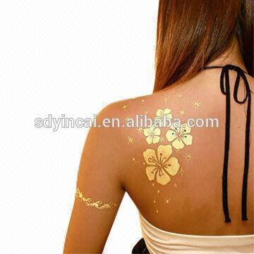 Custom metallic temporary tattoo sticker