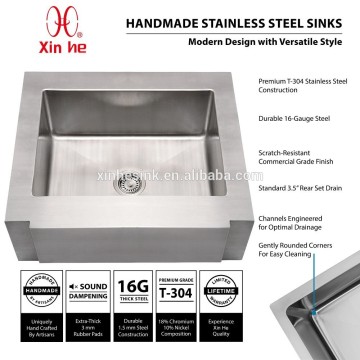 American US cUpc 304 Handmade Stainless Steel Apron Front Kitchen Sinks for Farmhouse