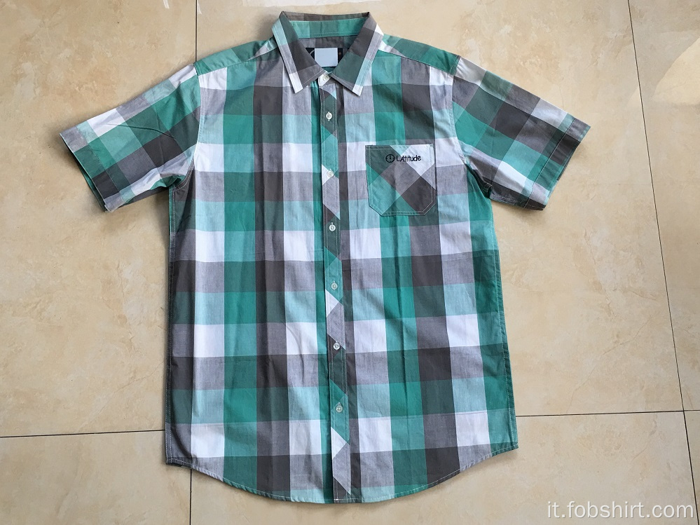 Camicia a quadri a maniche corte