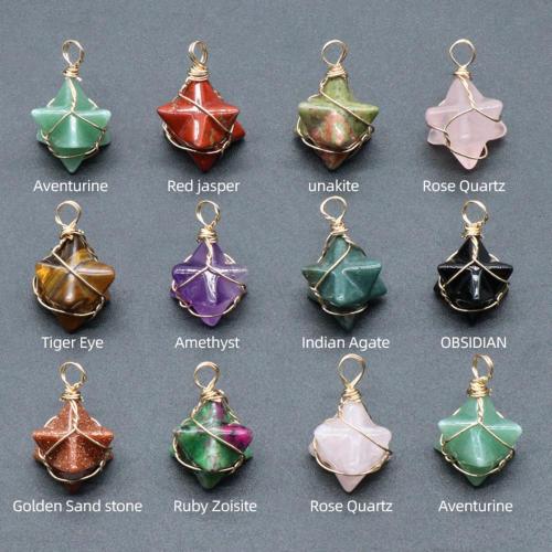 Unakite Merkaba Star Pendants for Necklace Jewelry