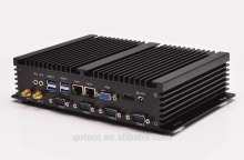 Dual Lan 4 Serial port fanless mini pc with celeron 1037u,htpc 1080P Industrial PC